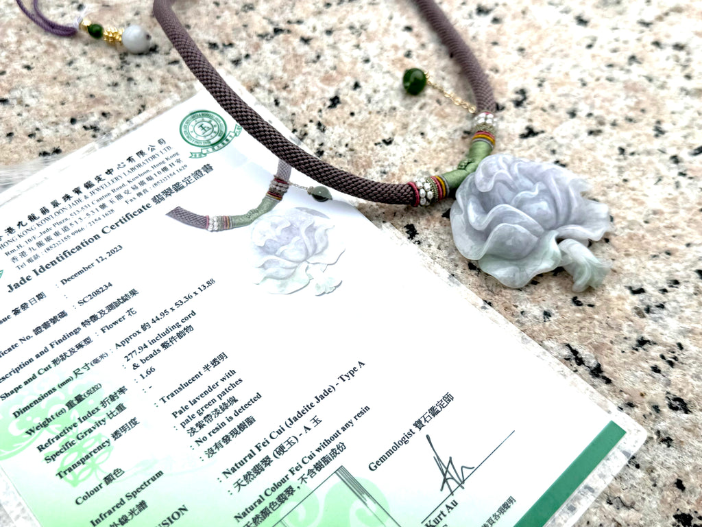 Spring Color Jadeite Hand-Carved Floral Pendant | Blossoming Flowers Bring Wealth and Good Fortune